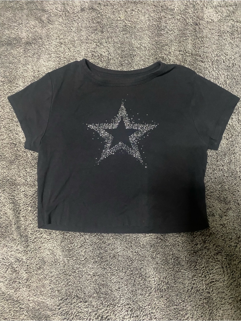 Social Collision Short-Sleeve Star Crop Tee